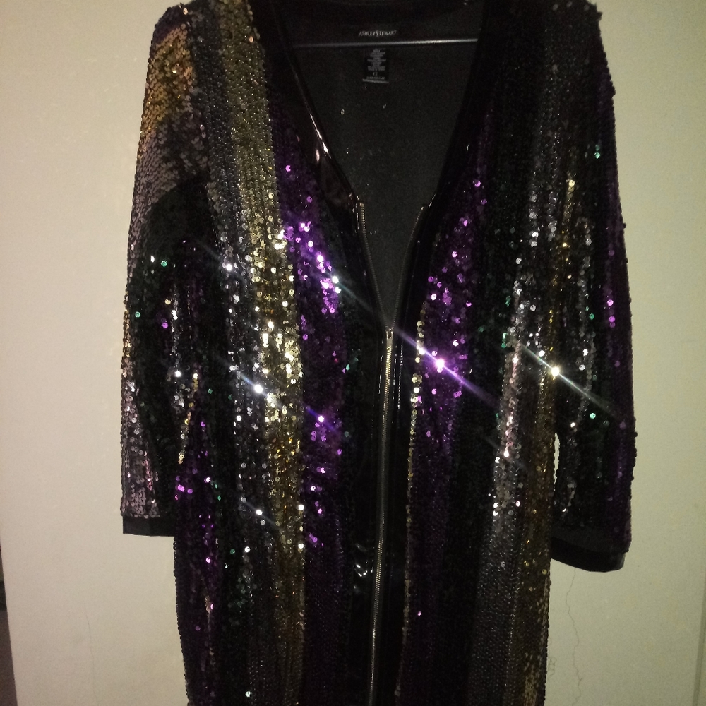 SEQUIN ZIPPER DRESS